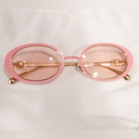Chanel - Oval Pink Metal Sunglasses